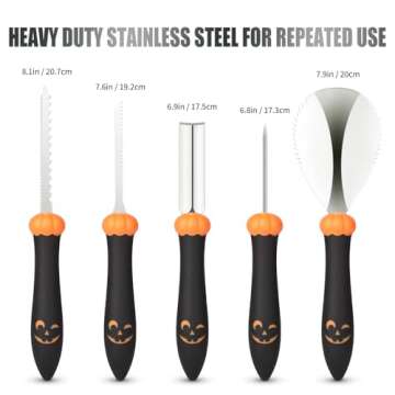 Upgraded 21 PCS Pumpkin Carving Kit for Adults & Kids with Professional Detail Sculpting Tools, Heavy Duty Stainless Steel Knife Set with Carrying Case for Halloween Decoration