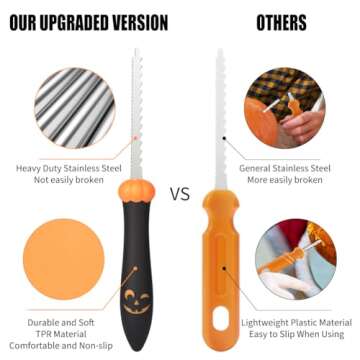 Upgraded 21 PCS Pumpkin Carving Kit for Adults & Kids with Professional Detail Sculpting Tools, Heavy Duty Stainless Steel Knife Set with Carrying Case for Halloween Decoration