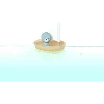 Eco-Friendly PlanToys Sailing Boat and Seal Bath Toy