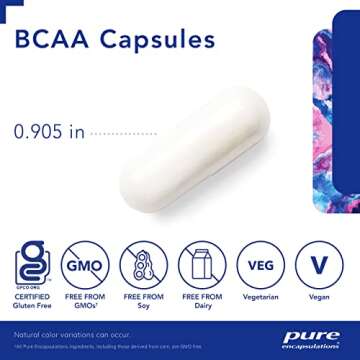 Pure Encapsulations BCAA Capsules | Hypoallergenic Supplement to Support Muscle Function During Exercise* | 90 Capsules