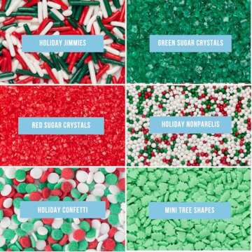 Festive Christmas Sprinkles for Baking and Decor