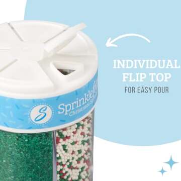 Festive Christmas Sprinkles for Baking and Decor