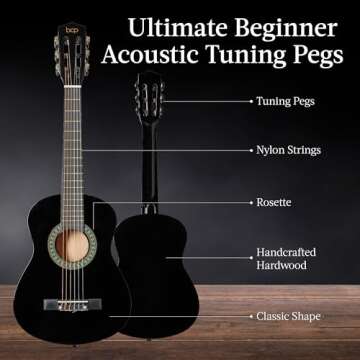 Best Choice Products 30in Kids Acoustic Guitar Beginner Starter Kit with Strap, Case, Strings - Black