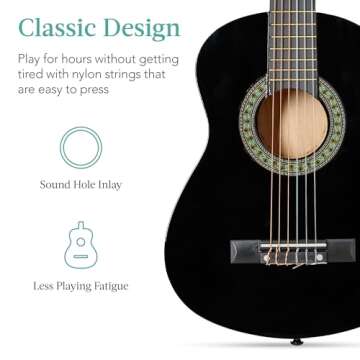 Best Choice Products 30in Kids Acoustic Guitar Beginner Starter Kit with Strap, Case, Strings - Black