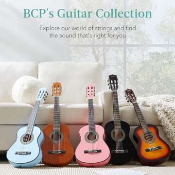 Best Choice Products 30in Kids Acoustic Guitar Beginner Starter Kit with Strap, Case, Strings - Black