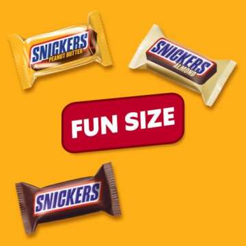 SNICKERS Original, Peanut Butter & Almond Fun Size Milk Chocolate Candy Bars Variety Assortment, Party Size, 24.02 Oz Bulk Bag