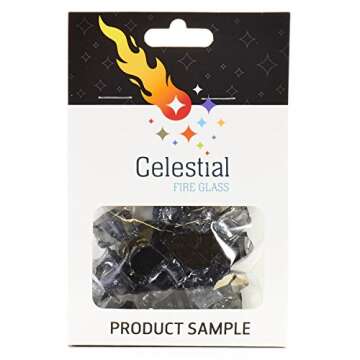 Celestial Premium Fire Glass – Tempered Fire Glass in 10 Pound Jar with Carrying Handle - Designed for Gas Fire Pits and Fireplaces