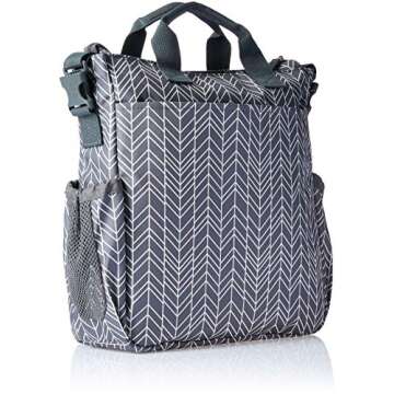 Skip Hop Diaper Bag: Iconic Duo Signature Function Forward Tote with Changing Pad & Stroller Attachement, Grey Feather