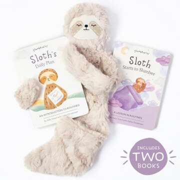 Slumberkins Sloth Snuggler & 2 Board Books Complete Set Bundle | Promotes Routines, Relaxation & Coping Skills | Social Emotional Learning Soft Plush Animal (Sloth Snuggler Plush + 2 Board Books)