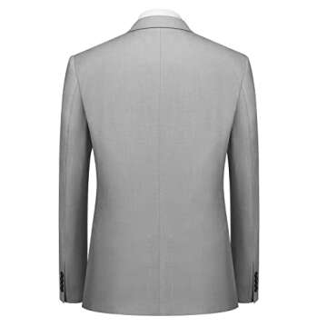 Cooper & Nelson Men's Slim Fit 3 Piece Suit Light Grey