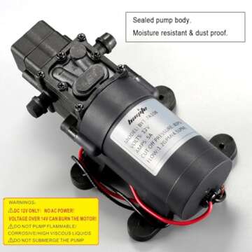 Bayite 12V DC Water Transfer Pump - Self-Priming 4.5 L/Min Diaphragm Pump