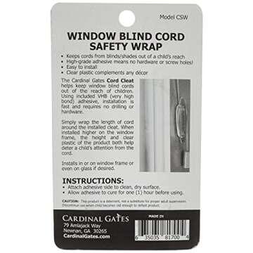 Cardinal Gates Cord Safety 3- Wraps, Clear