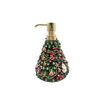 Indecor Home Nutcracker Ballet Tree Lotion Pump - Festive Holiday Soap Dispenser for Bathroom Decor, Christmas Themed Lotion Pump Accessory, Green