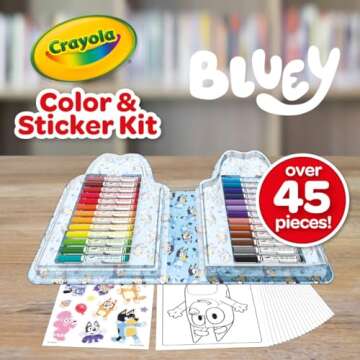 Crayola Bluey Art Kit - 45 Fun Pieces for Kids