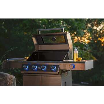 Monument Grills Larger 4-Burner Propane Gas Grills BBQ Stainless Steel Heavy-Duty Cabinet Style with BBQ Cover