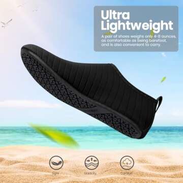 SEEKWAY Water Shoes Women Men Adult Quick-Dry Aqua Socks Barefoot Non Slip for Beach Swim River Pool Lake surf Black SK002(U) 3.5-4.5 women/2-3 Men