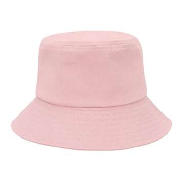 Unisex Athletic Bucket Hat Solid Colors Sun Hat with UV Protection for Outdoor Sports Packable Summer Hats Pink