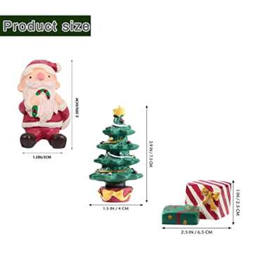 3 Pcs Christmas Aquarium Decoration, Christmas Tree Santa Cute Resin Oranment Fish Tank Decoration, Aquarium Accessories Fish Tank Statue Supplies for Fish Tank Reptile House Cave Aquarium Xmas Decor