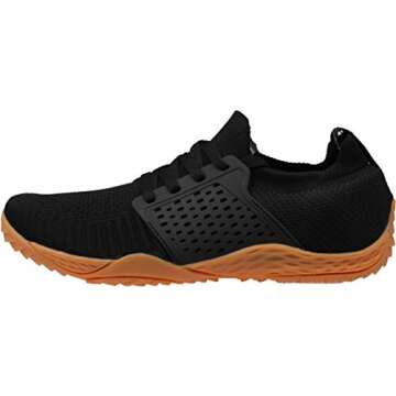 WHITIN Men's Trail Running Shoes Minimalist Barefoot 5 Five Fingers Wide Width Size 7.5 Toe Box Gym Workout Fitness Low Zero Drop Male Walking Trainer Cross Training Black Gum 40