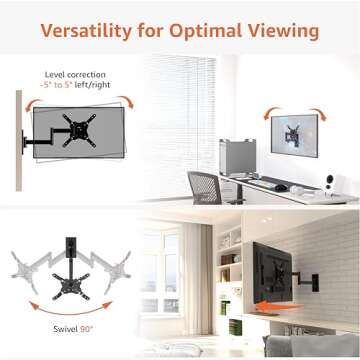 Full Motion TV Wall Mount for 12-40" TVs