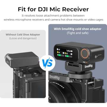 SmallRig Cold Shoe Mount Adapter for Wireless Microphone, for DJI Mic / Mic 2, for RODE Wireless Go II, for Saramonic BLink 900 B, for Hollyland C1, with 1/4"-20 Threaded Hole, Anti Drop Design - 4822