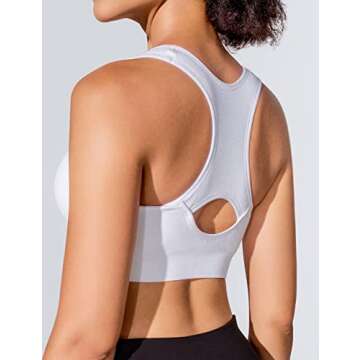 FITTIN Racerback Sports Bras - Padded Seamless High Impact Support For Yoga Gym Workout Fitness With Removable Pads S, S(Fit for 30A 30B 30C 32A 32B 32C), 4-pack, Multicolor