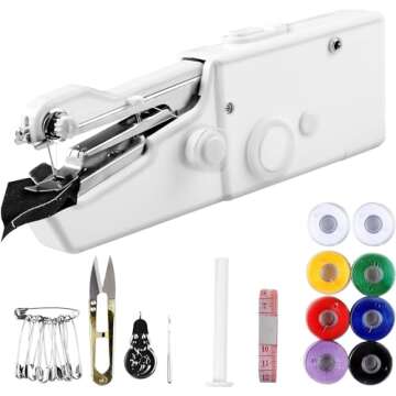 Mini sewing machine,Two dear,handheld sewing machine,Easy to Use and Fast Stitch Suitable for Clothes,Fabrics, DIY Home Travel