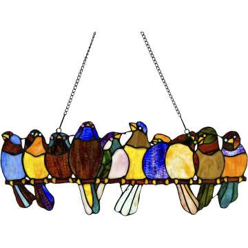 Birds on a Wire Stained Glass