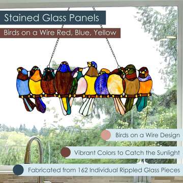 Birds on a Wire Stained Glass