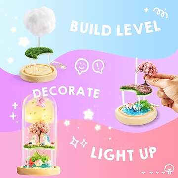 Make Your Own Unicorn Night Light - Birthday Crafts Gifts for Girls Kids, Unicorns Terrarium Kit for Kids, 3-in-1 Unicorn Toys Presents, Arts and Crafts for Kids Age 6 7 8-12 Year Old Girl