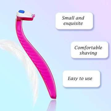 18 Pieces Women's Razor Bikini Trimmer Durable Travel Accessories Women Razors Shaver Pubic Hair Removal Beauty Razor T-Type Razor for Body Cosmetic Tool (Pink)