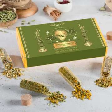 VAHDAM, Limited Edition - Turmeric Herbal Wellness Tea Gift Set - 6 Oprah's Favourite Turmeric Herbal Blends in Gift Box | Gluten Free, Non GMO |