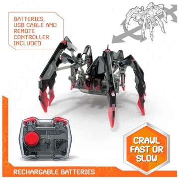 HEX BOTS Remote Control Tarantula, Rechargeable Robot Spider Toys for Kids, Adjustable Robotic Tarantula Spider, Robot Toys for Boys & Girls Ages 6 & Up