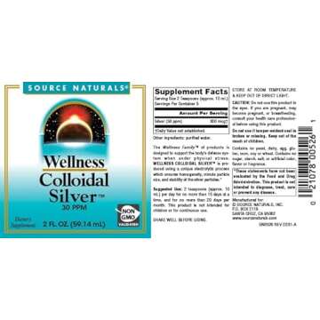 Source Naturals Wellness Colloidal Silver 30 ppm, Supports Physical Well Being* - 2 Fluid oz