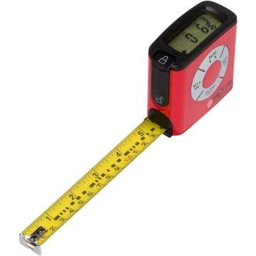 eTape16 Digital Electronic Tape Measure – For Accurate Measuring – Time-Saving Construction Tool – Red Polycarbonate Plastic– 3 Memory Functions – 16 Feet