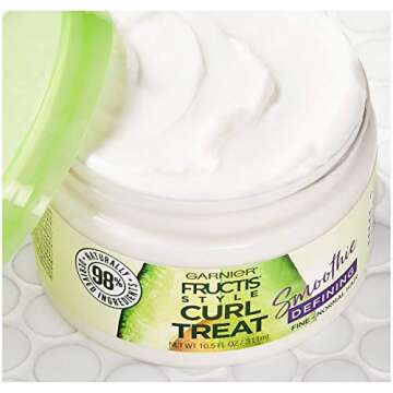 Garnier Fructis Style Curl Treat Defining Smoothie for Fine to Normal Curly Hair, 10.5 Ounce Jar