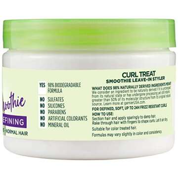 Garnier Fructis Style Curl Treat Defining Smoothie for Fine to Normal Curly Hair, 10.5 Ounce Jar