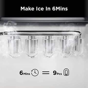 Silonn Countertop Ice Maker - Efficient Self-Cleaning Ice Machine with 2L Capacity, 26lbs in 24Hrs, 2 Sizes of Bullet Ice for Home Party