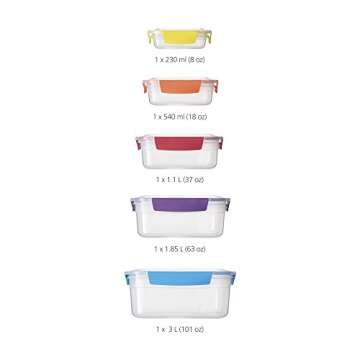 Joseph Joseph 10-Piece Nest Lock Food Storage Set - BPA Free, Airtight, Leakproof