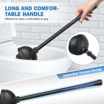 Heavy Duty Toilet Plunger and Brush Set