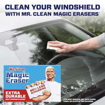 Mr. Clean Magic Eraser, Extra Durable, Multi Purpose Cleaner, Shoe, Bathroom, Shower, and Car Window and Windshield Cleaner, Cleaning Pads, 10 Count