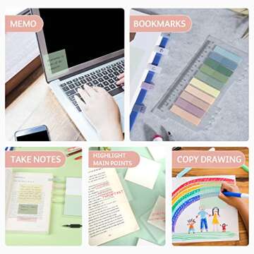 ONEDONE Transparent Sticky Notes,700 Sheets Clear Sticky Notes Tabs for Annotating Books, Translucent Sticky Notes w/Index Tabs Book Tabs Sticky Tabs Book Markers Office & School Supplies