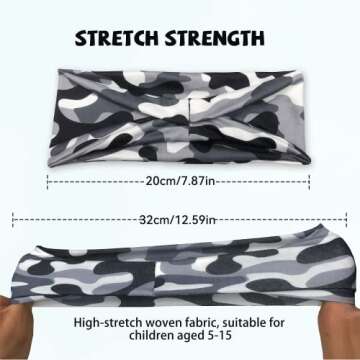 Kids Breathable Sweat-Wicking Sports Headbands, 6-Pack for Boys' Soccer, Baseball, and Athletic Activities