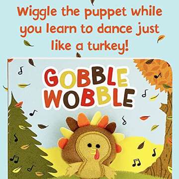 Gobble Wobble Finger Puppet Thanksgiving Board Book Kids Ages 0-4 (Children's Thanksgiving Interactive Finger Puppet Board Book)