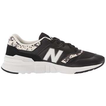 New Balance Women's 997H V1 Lifestyle Sneaker, Black/Raw Cashew, 8