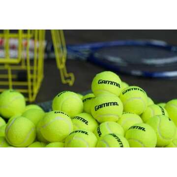 GAMMA Sports Pressureless Tennis-Balls with Mesh Tennis-Ball Bag 10 Pack