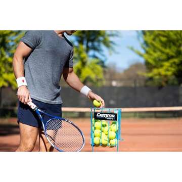 GAMMA Sports Pressureless Tennis-Balls with Mesh Tennis-Ball Bag 10 Pack