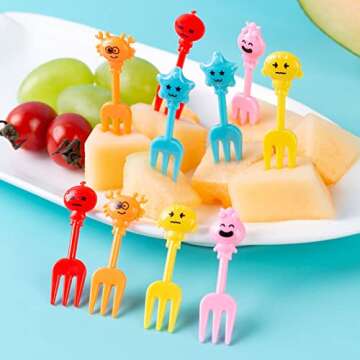 Animal Food Picks for Kids, Fun Bento Picks, Cute Cartoon Animal Fruit Food Toothpicks, Lunch Bento Box Picks for Toddler Boys Girls Party Favors Christmas Birthday Gifts Classroom Prizes C -10pcs