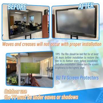 BU TV Screen Protectors 50 Inch Anti-Glare TV Film,Blue Light Anti Scratch Film for 50 Inch,50 Inch TV Anti Glare Screen Protector TV Glare Stopper Matte Film