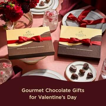 Godiva Chocolatier Valentine's Day Chocolate Gift Box, Creamy MIlk Chocolates for Loved Ones, Gourmet Valentine Box of Chocolate for Gift Basket, Candy Variety Pack, 18pc